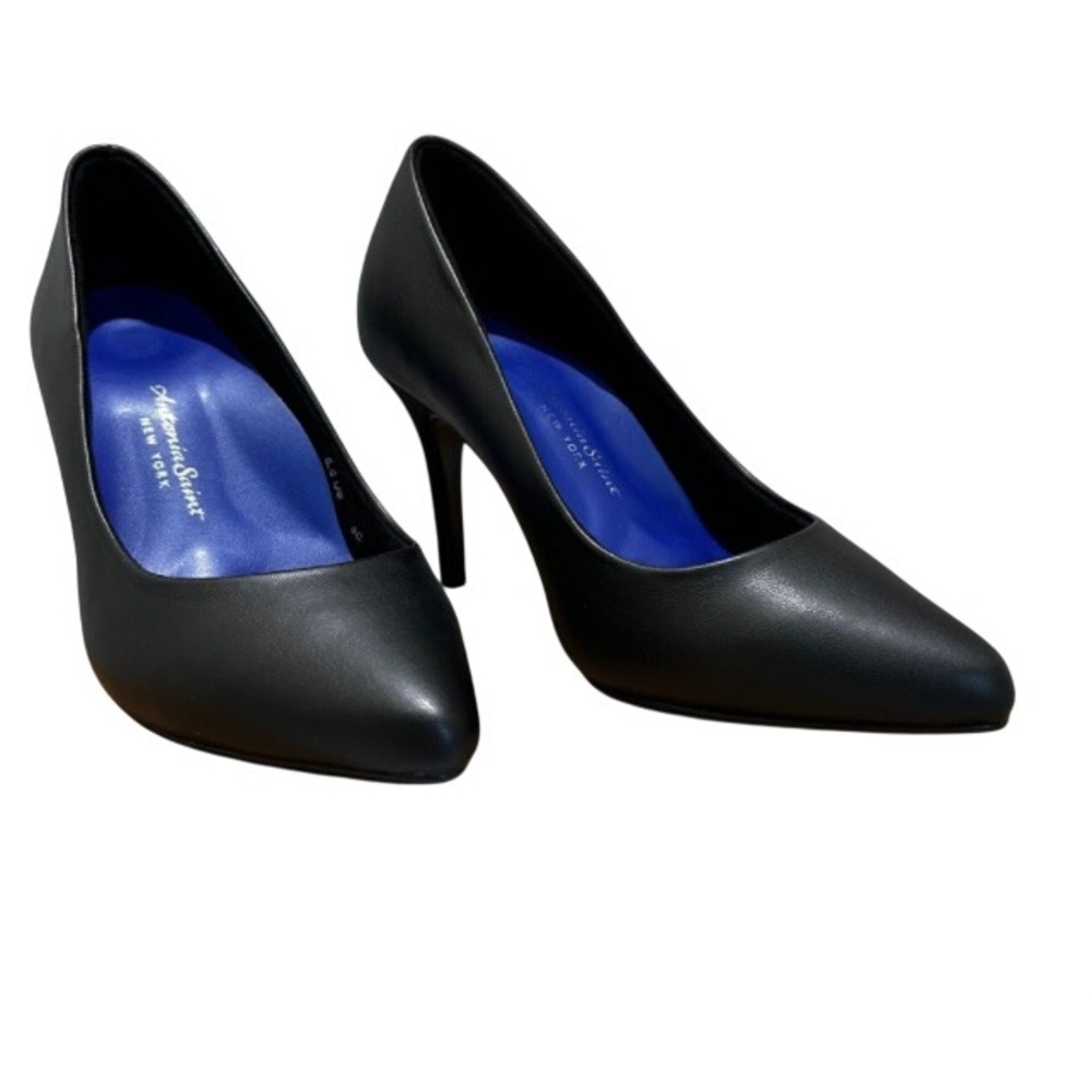 Antonia Saint NY Victoria Pump Heel 3.0 Black Leather Pointed Toe Shoes Size 5.5 - Picture 2 of 9